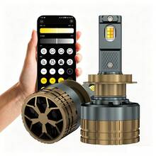 2 bóng đèn pha ô tô điều khiển bằng ứng dụng H7 300W H4 Mini Turbo Headlight H1 H11 9005 HB3 9006 HB4 LED Xe hơi 12V - A - Xem 1