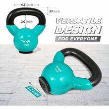 Yes4All - Pesas Rusas de Peso de 10 y 15 Libras con Ancho multiagarre para Ejercicios de Pesas con Mancuernas, Equipo de Entrenamiento de Cuerpo Completo - MENTA - Ver 5