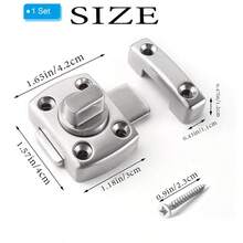 Khóa chốt chống trộm màu bạc, khóa chốt xoay hai chiều, khóa an toàn hợp kim kẽm, thích hợp cho khóa thú cưng, tủ kệ, cửa sổ, phòng tắm (1 chiếc, màu bạc) - Khóa chống trộm chốt bạc - Xem 11