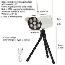 Creative Octopus Solar Wall Light With Automatic Sensor, Solar Powered Outdoor Garden Lamp, USB Rechargeable Simulated Surveillance Wall Light, Waterproof Patio Yard Motion Sensor Night Light - 仿監控 - 查看 4