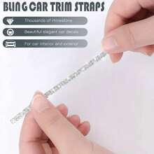 5m/Rollo Tira de Rhinestones DIY, Adecuado para Decoración de Diamantes de Coche, Decoración de Diamantes de Coche, Artesanía de Diamantes Autoadhesivos Tira de Rhinestones DIY - Dos filas de diamantes - Ver 3