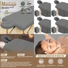 12 Pcs/4 Sets Massage Sheet Set Premium Facial Bed Cover Includes Flat and Fitted Sheets with Face Cradle Cover Stain and Wrinkle-Resistant for Massage Tables Includes Pad and Face Rest Covers - como en la imagen - Ver 1