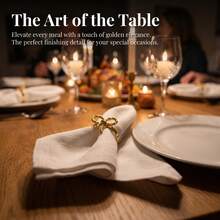6pcs Gold Butterfly Napkin Rings, Elegant Tabletop Decor - Gold - View 4