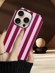 1 pieza Funda protectora de teléfono con estampado de perrito a rayas de colores para fiestas y vacaciones, anti-caída, anti-polvo, impresión colorida y artesanía de parche de cuero, diseño de orificio de altavoz con amplificador de sonido, compatible con iPhone 17PM/16PM/15PM/17/16/15/14/13/12/11, Galaxy S22/23/24, Feliz Navidad y Felices Fiestas Lunares Super Fibra PU - Rojo violeta - Ver 5