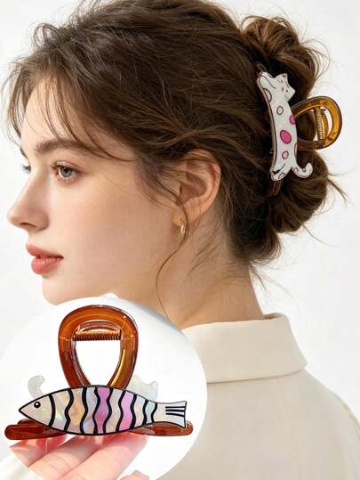 1 chiếc kẹp tóc hình móng vuốt mèo dễ thương dành cho nữ, phụ kiện tóc tối giản đa năng cho việc đi lại hàng ngày, phù hợp cho người yêu mèo.