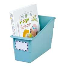 Really Good Stuff - Soporte duradero para libros y carpetas - Paquete de 6 unidades color de agua 5 x 12 7 Organización para el aula solución de almacenamiento resistente y versátil - Agua - Ver 6