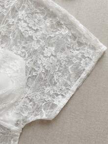 Conjunto de dos piezas elegante y transparente de estilo bohemio para vacaciones en la playa - Blanco - Ver 4