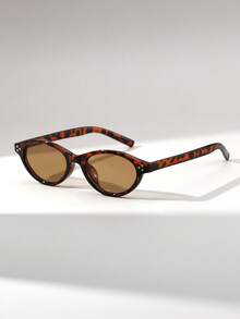 1 Pair Women's Cat Eye Rivet Small Frame Glasses, Retro Personalized Street Style Fashion Eyewear - Multicolor - View 13