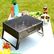 CLICKYA-Barbacoa de Carbón Portátil de Mesa Legreen – Parrilla Desmontable de Acero, Uso Exterior e Interior, 2 Tamaños Disponibles - Barbacoa de Carbón - Ver 2