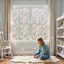 Bohemian-Style Floral Stained Glass Window Film, Rainbow Prism Adhesive-Free Electrostatic Adsorption PVC Window Film, Suitable For Homes, Bathrooms, Kitchens, And Offices. - Color Lens - View 5