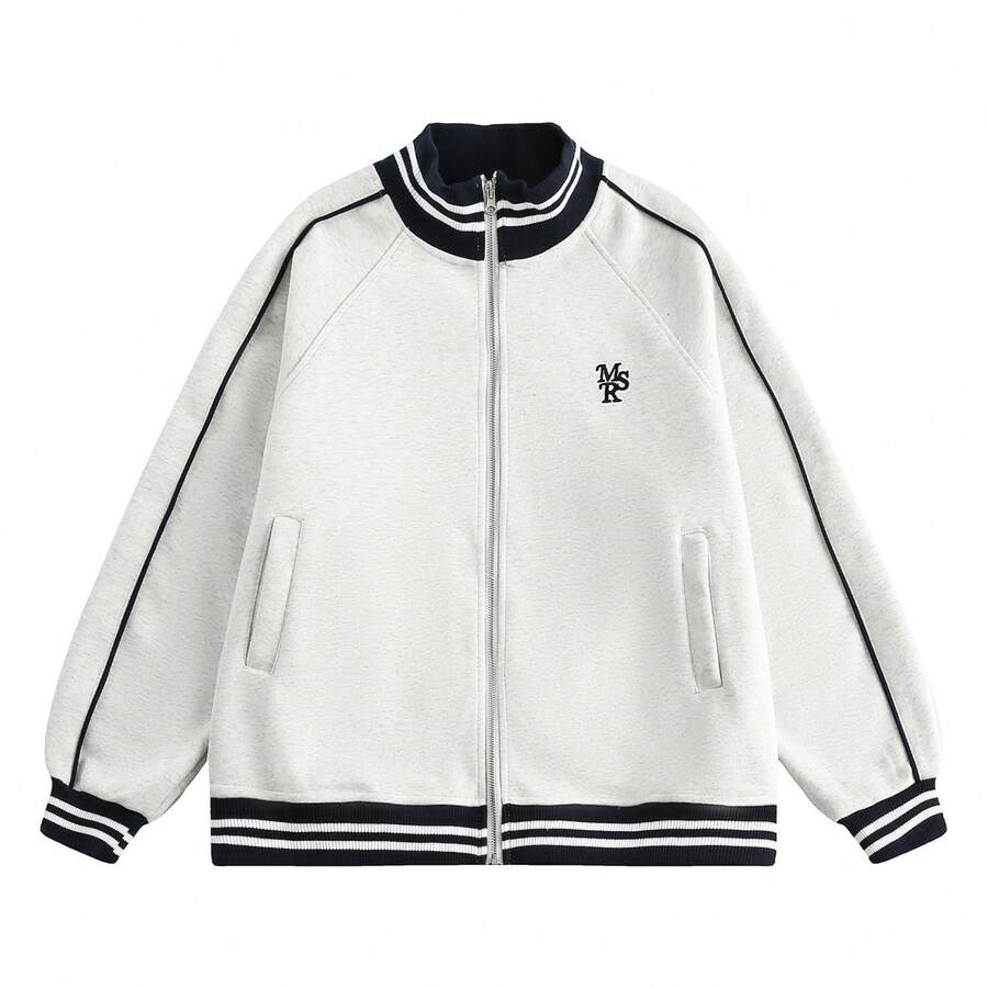 Baseball Jacket With Stand-Up Collar, Spring And Autumn Jacket For Men And Women, Retro American Sweatshirt, Casual, Loose-Fitting And Versatile Jacket