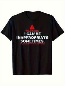 Camiseta de Advertencia Humorística para Hombre con Texto Rojo Intenso y un Eslogan, Perfecta para Humor Sarcástico en el Gimnasio y Uso Casual.Disponible en tallas S a 2XL, incluyendo tallas grandes. - Negro - Ver 6