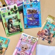 4件套经典中国神话卡通可爱笔记本、便签本、日记本、文具套装 - 彩色 - 查看 1