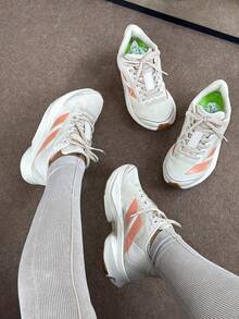Unisex Platform Sneakers, Casual, Lightweight, Fashionable, For Training And Running, Men's And Women's Sneakers - 白色粉紅色 - 查看 7