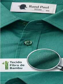 Comfortable Long-Sleeved Business Shirt - Green - View 2