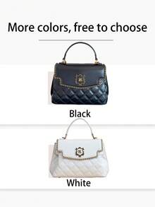 2026春夏新款小众设计精致菱形刺绣女士手提包，奢华时尚链条单肩包，大容量通勤斜挎包 - 彩色 - 查看 5