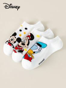 Disney 1/5/8 đôi tất nữ dáng ngắn, thoáng khí, họa tiết hoạt hình jacquard ngẫu nhiên, thích hợp mặc hàng ngày, dự tiệc và làm quà tặng ngày lễ. - Nhiều màu - Xem 6