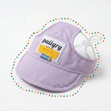Sombrero visera solar estilo INS, adecuado para perros y gatos pequeños, protección UV, anti-caída de pelo, lavable, accesorio de moda para exteriores - Morado - Ver 2