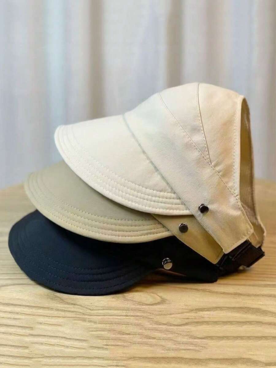 1pc Oversized Breathable Sun Hat, Suitable For Hanging Masks, UV Protection, Quick-Drying Bucket Hat - A - View 1