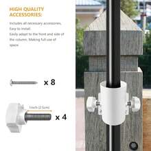 Soporte para sombrilla de acero inoxidable soporte para sombrilla de patio resistente se adapta a paraguas de hasta 2 pulgadas base para sombrilla de patio se puede montar en una superficie plana - Blanco - Ver 7