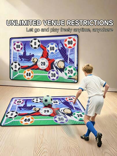 Toy Soccer Ball Game Set For Boys And Girls, Indoor Outdoor Backyard Toss Soccer Goal Game With 2 Balls, 1 Flannel Target, Soccer Toys For 3-5 6-8 8-12 Years Old Kids Birthday Soccer Ball Game Mat Set, Sticky Soccer Ball Indoor Target Toss Party Game, Sports Toys And Gift For Kids Boys Girls For 3 4 5 6 7 8 Year Old Boy Toys Birthday Garden Toys Outdoor Toys Kids Outdoor Play Ball Boys Toys Football Goal Mini Football Football Games Football Game Kids Toys Toys For Boy