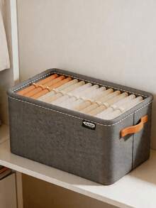 Underbed Storage Bag, Large Capacity Gray Fabric Organizer With Reinforced Handles, Foldable Clothes Blanket Bedding Storage Box For Bedroom Closet Dorm Apartment, Space Saving Home Organization - Grey - View 4