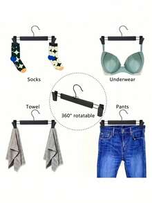 360° Rotating Plastic Non-Slip Pants Clips, Adjustable Strong Clamps, Thin & Space-Saving, Rust-Proof Reusable Design For Jeans, Pants, Skirts And Socks, Suitable For Wardrobe And Clothes Rack - Multicolor - View 11