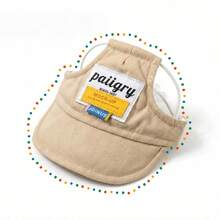 Visera de sol para mascotas estilo INS, adecuada para perros y gatos pequeños, protección UV, anti-caída de pelo, lavable, accesorio de moda para exteriores - Albaricoque - Ver 2