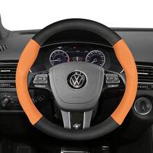 Hocasen 方向盤套 磨砂碳纖維紋理皮革結合穿孔透氣PU皮革 適用於 Tiguan/Golf/Polo/Passat/Jetta/ID.3/ID.4/Atlas/Teramont/Taos/T-Cross/Taigo/Touran/Multivan/Caddy/Amarok/Crafter/Transporter - Perforated Steering Wheel Cover - 查看 22