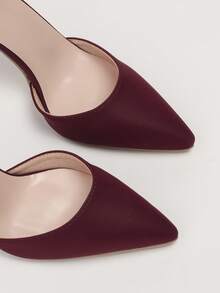 Women's Hollow Out Pointed Toe Slingback High Heel Sandals - Burgundy - View 4