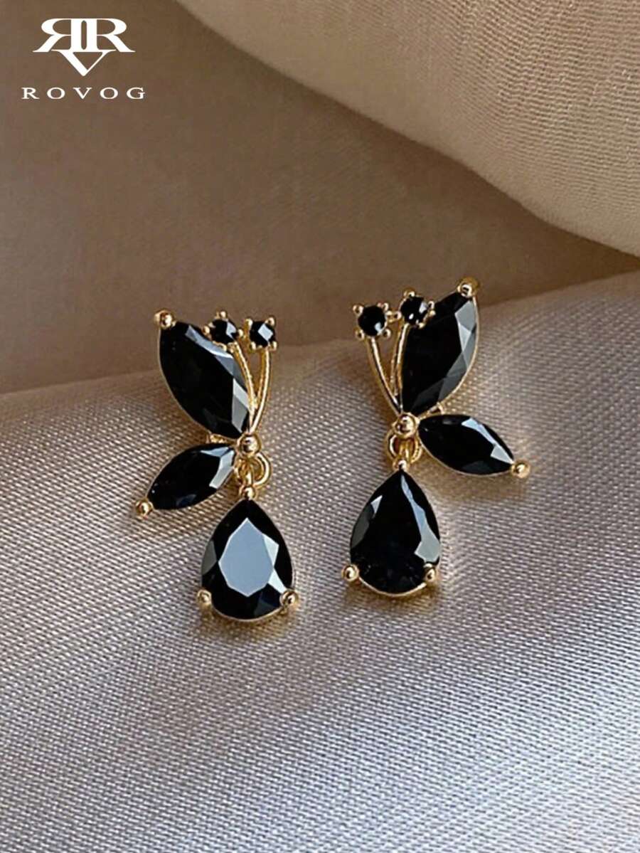 1 Pair Fashionable Personalized High-End Teardrop Butterfly Earrings For Women