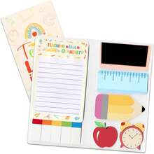 1 Set Teacher's Day Gift Sticky Note Set,Colorful, Self-Adhesive Pads With Educational Design, Suitable Back To School For Teachers Gift- Includes Notebook, Planner, Pencil, Etc.- School Office Supplies, Teacher Gifts,Back To School Season, Back To School Season, Graduation Season, Back To School Gifts, Graduation Gifts - 白色 - 查看 3