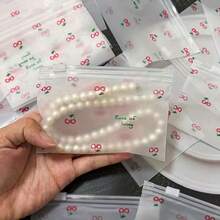 25/50个装，樱桃图案拉链收纳袋 - 可重复使用的旅行珠宝收纳袋 - 双密封家用收纳袋 - 查看 5