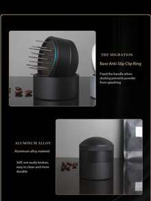 51mm/53mm/58mm Stainless Steel Powder Shaker With Coffee Fabric Powder Puff And Base, Coffee Powder Dispenser - Multicolor - View 5