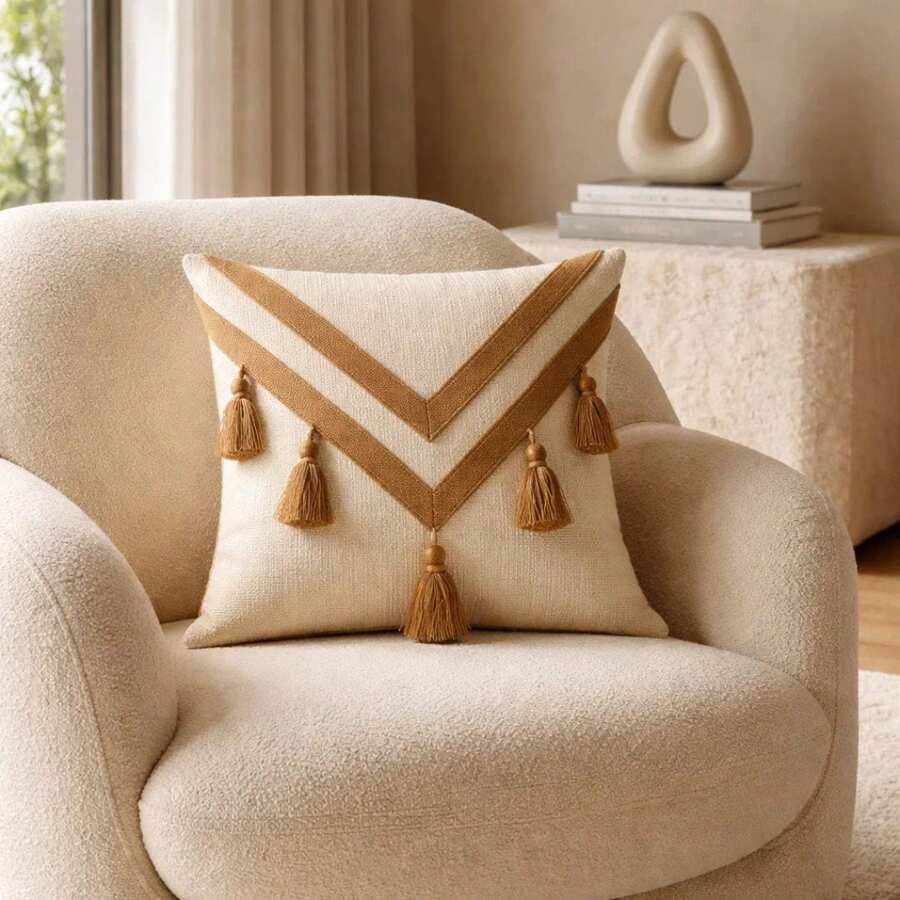 Handmade Braided Cotton Macrame Cushion Cover 45cm X 45cm - Chocopalha54 - Ver 1