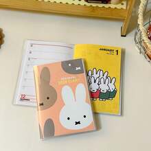 MIFFY 1本米菲兔日记计划本，可爱兔子和熊图案周计划和月计划本，封面记事本，适用于学校、办公室和个人使用，米菲兔日程日记带日历。 - 彩色 - 查看 5