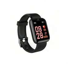 Smart Band 116P Plus Smart Wristwatch With Heart Rate Sensor - Black - View 1