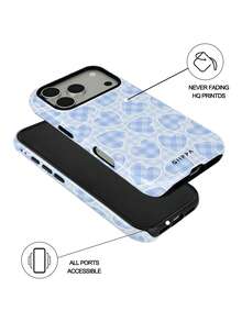 GIIPPA 1 Pieza Funda de teléfono con diseño de corazón a cuadros azul claro, compatible con iPhone 17 Pro Max, 16 Pro Max, 15 Pro Max, 14 Pro Max, funda de teléfono de estilo coreano interesante y elegante, también se ajusta a 11/12/13/14/15/75 Pro Max Plus, diseño elegante adecuado tanto para hombres como para mujeres, regalo ideal para Navidad, San Valentín, Pascua, temporada de bodas y cumpleaños para la novia - Multicolor - Ver 3