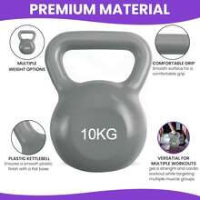 ZENSUKYE Pesa Rusa de Cemento, Pesas Rusas Kettlebells, Pesas Rusas con de mancuerna, Disponible en Varios Pesos y Colores, Ideales para Entrenamiento de Cuerpo Completo, Entrenamiento de Fuerza - Gris - Ver 4