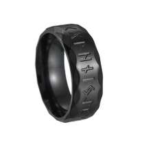 Titanium Steel Vintage Rune Ring For Men - Multicolor - View 10