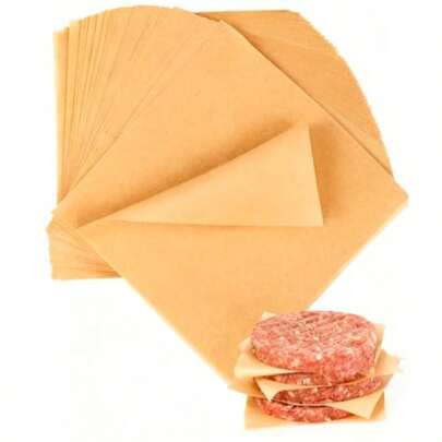 100 PCS Aurger Patty Pr 6''x6'' Non-Stick Parcment Pr Squares See  Pr Squares  Patty Seperate Burger Press Coes Microwave Oven Freezer