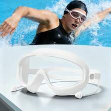 1 cặp kính bơi độ nét cao, chống nước, chống sương mù, làm bằng silicon - Kính bơi unisex phù hợp cho thiết bị lặn và bơi chuyên nghiệp - A - Xem 12