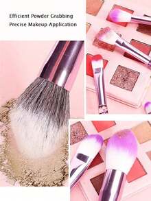 10pcs Clear Crystal & Flowing Sand Makeup Brush Set, Including Eyeshadow Brush, Blush Brush, Loose Powder Brush Facial Powder Blusher Brush, Makeup Tools Portable Soft Hair Powder Eye Shadow Brush G1YU - 紫色 - 查看 8