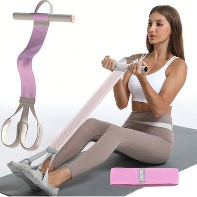 120lbs Fabric Resistance Bands With Handles, Full Body Workout Bands, Non-Slip Elastic Bands For Strength Muscle Training, Leg, Arm, Chest, Core, Wrist, Ankle Stretch Exercise Equipment