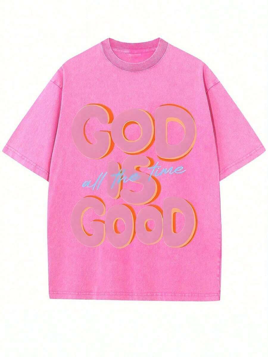 Summer TopsMen Shirts Graphic Tee Cotton T Shirt, 100 Percent Cotton Tops Streetwear Y2K, Shirts Summer Fits Summer Clothes, 230G Washed Soft Knitted - 玫紅色 - 查看 1