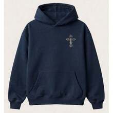 Sweatshirt/Sweatshirt With Cross Wings, Premium Tracksuit, Streetwear, Casual  Jacket - 藏蓝色 - 查看 2
