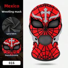 Wrestling Mask For Party Role Play, Funny Hero Printed Milk Silk Fighting Mask - Multicolor - View 23
