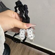 黑猫元素线缆保护套，黑猫波点充电适配器及线缆保护套套装，耐用型苹果18-20W充电线保护壳，防断裂线缆整理器，春季母亲节礼物 - 彩色 - 查看 3
