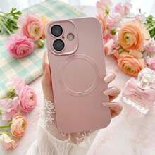 1 ốp lưng điện thoại mềm, mờ, có từ tính, hỗ trợ sạc không dây và bảo vệ ống kính, tương thích với Apple 17 Pro/17 Pro Max, Apple Air, 17/17E, 16 Pro/16 Pro Max, 16 Plus/16/16E, 15 Pro/15 Pro Max, 15 Plus/15, 14 Pro/14 Pro Max, 14 Plus/14, 13 Pro/13 Pro Max/13, 12 Pro/12 Pro Max/12, 11 Pro Max/11/11 Pro, màu hồng. - Hồng - Xem 5