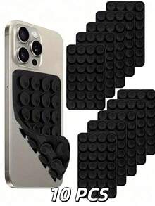 1pc Silicone Phone Sticky Grip Handle, Suction Phone Case Stand, Hands-Free Sticky Phone Handle For Selfie And Video, Mobile Finger Grip Stand - màu đen - Xem 11
